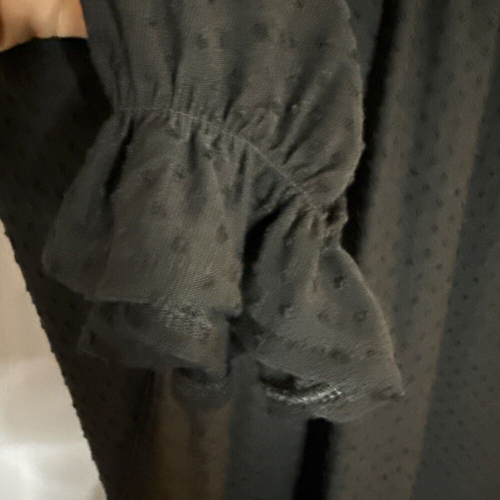 Madewell Polka Dot‎ Mock Neck Blouse Womens XS Ruffle Oversized Boxy Old Money - Picture 6 of 11
